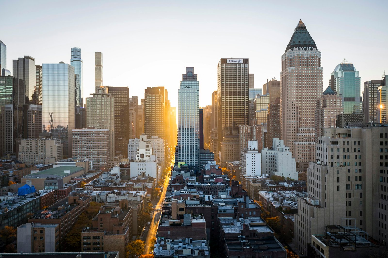 City skyline at blue hour